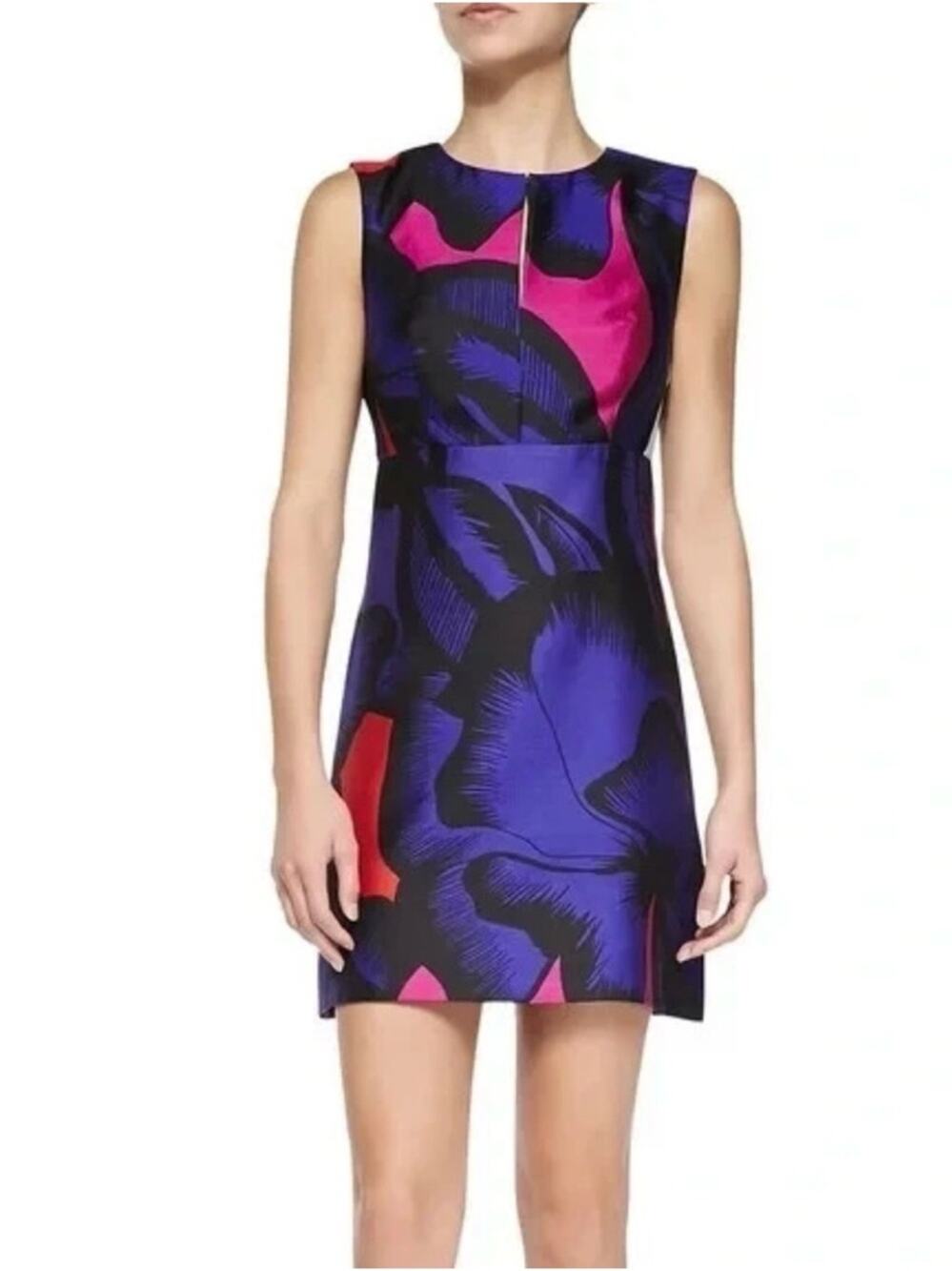 Diane Von Furstenberg Yvette Cotton Silk Blend Sleeveless Pencil Dress Size 10